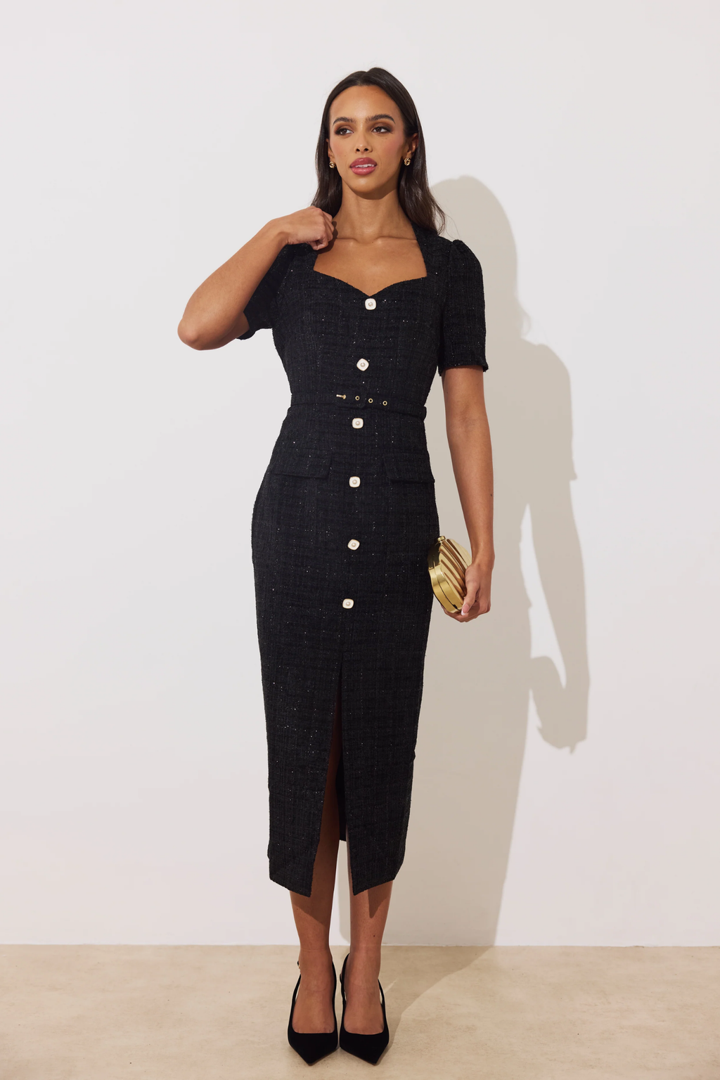 8th Sign Harriert Dress Black by 8th Sign black fitted midi dress You can Shop 8th Sign at Dotique
