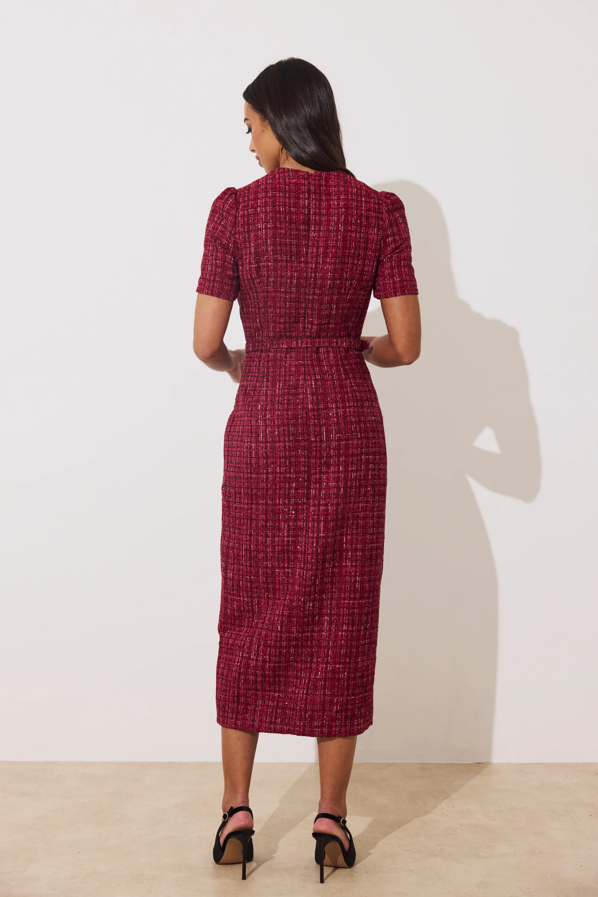 Back view of 8th Sign Harriet Dress Oxblood by 8th Sign Shop 8th Sign at Dotique