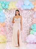 Tiffanys Aadiva Champagne Prom Dress