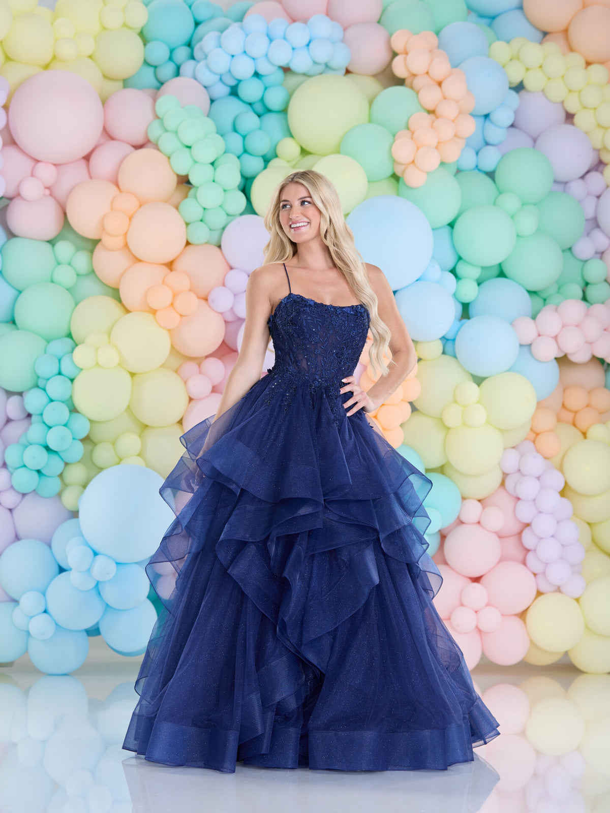 Tiffanys Ada Navy Prom Dress