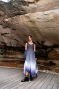 Alquema AC2404 & AD1072L Estrella Dress and Collare Coat Jet To Blanc
