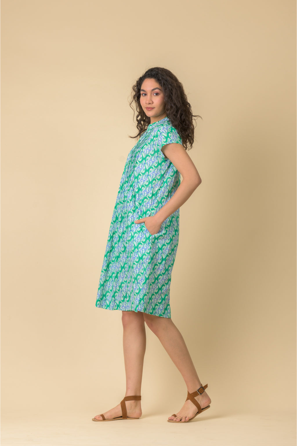 Handprint Dream Apparel AN1130D Lacey Dress Carnation Green