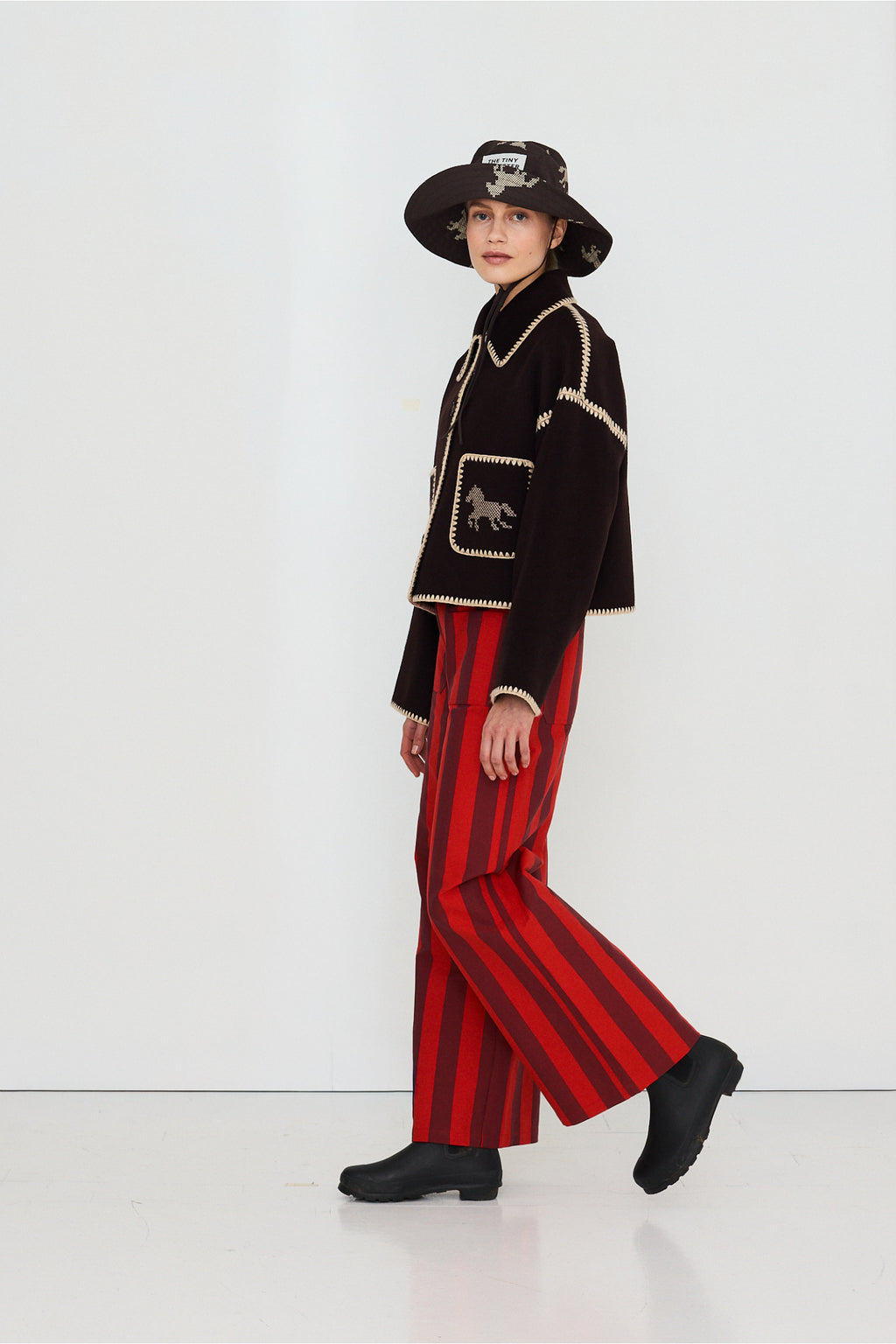 Tiny Big Sister Short Horses Embroidered Coat AW26-608