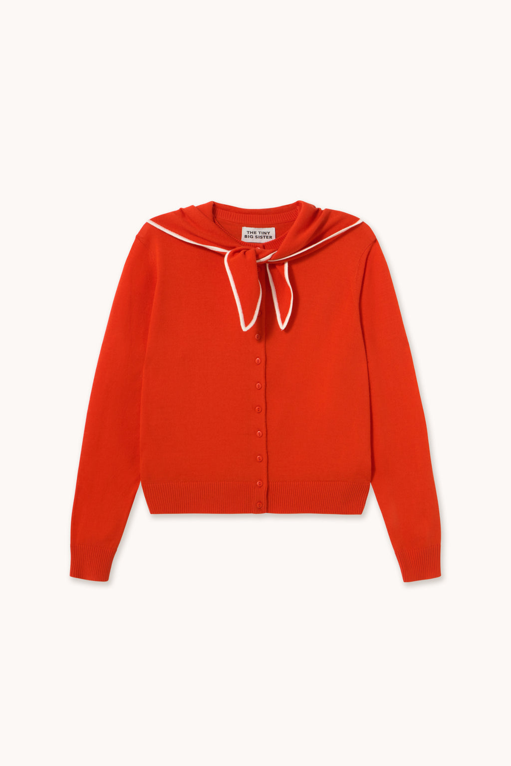 Tiny Big Sister Scarf Neck Lara Cardigan - Red AW26-668
