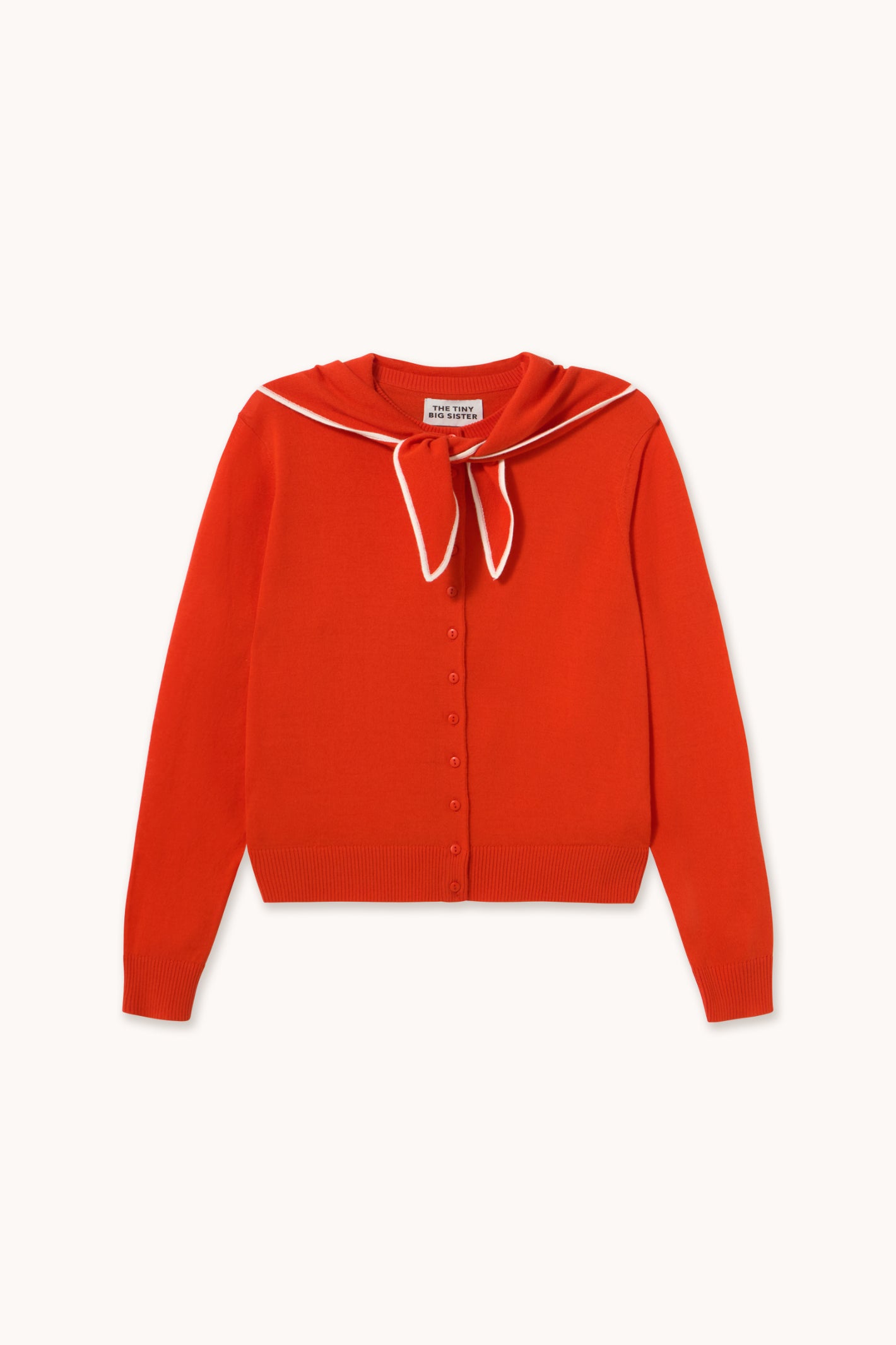 Tiny Big Sister Scarf Neck Lara Cardigan - Red AW26-668