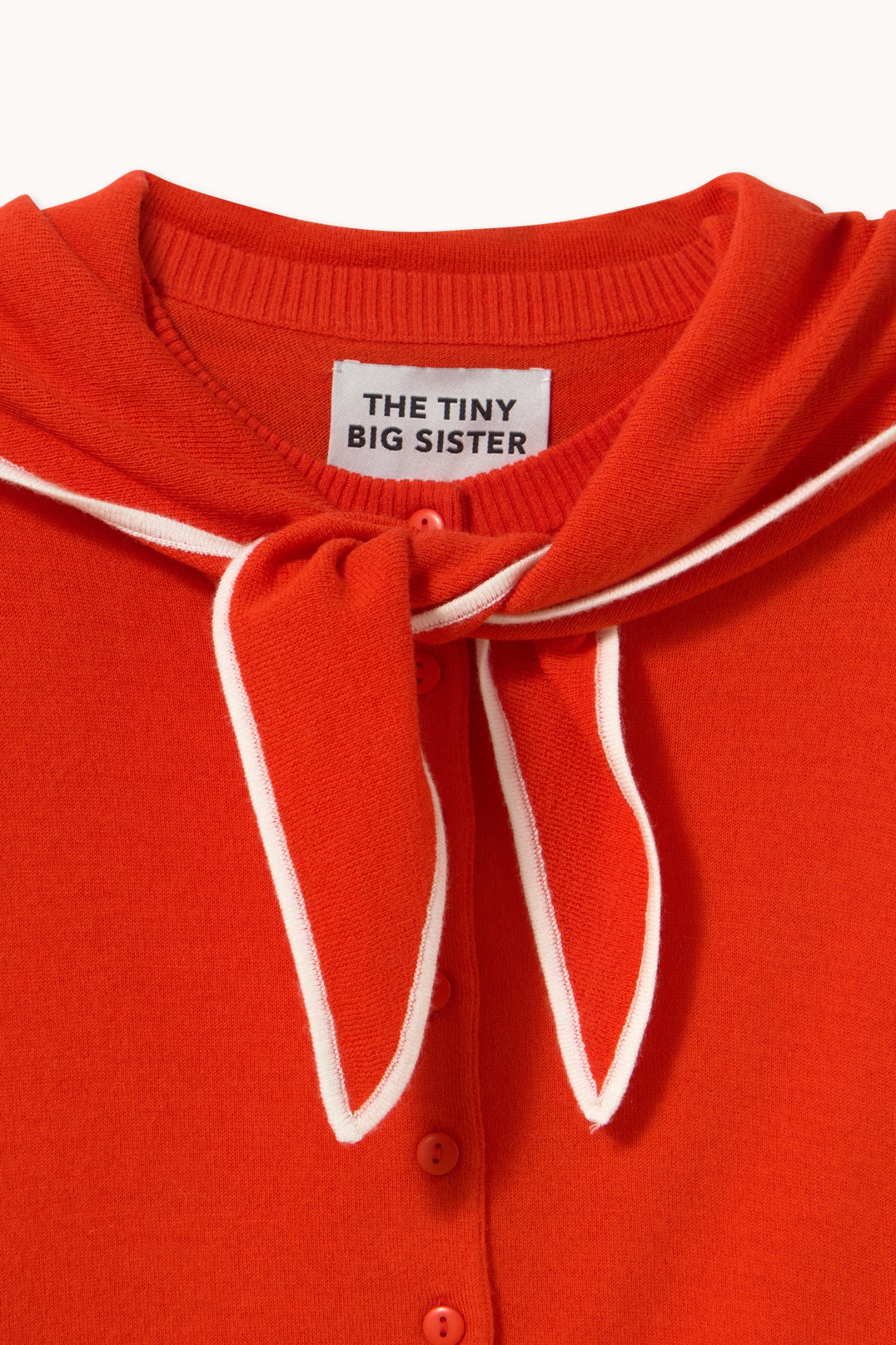 Tiny Big Sister Scarf Neck Lara Cardigan - Red AW26-668