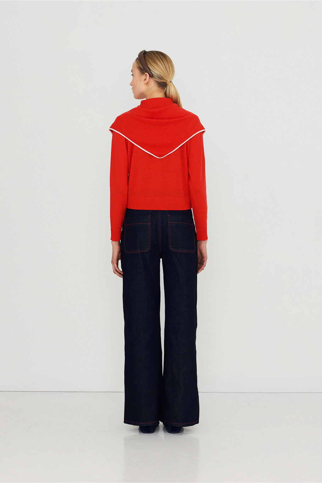 Tiny Big Sister Scarf Neck Lara Cardigan - Red AW26-668