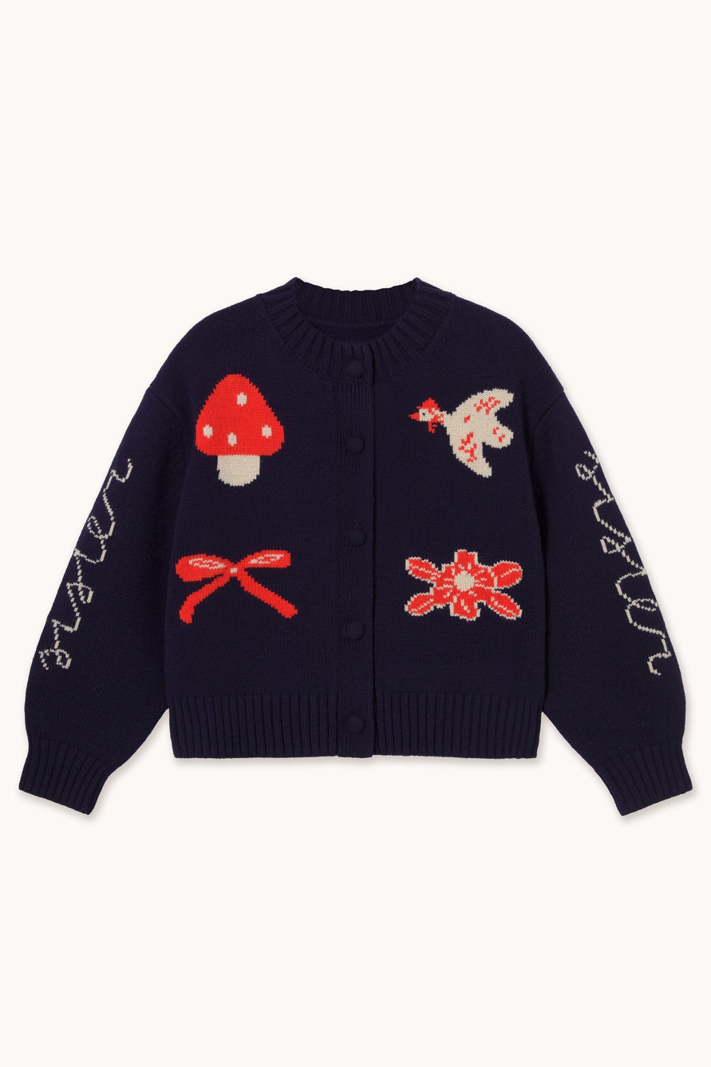 Tiny Big Sister Navy Fall Wool Cardigan AW26-686