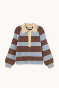 Tiny Big Sister Frank Striped Polo - Blue/Brown AW26-845