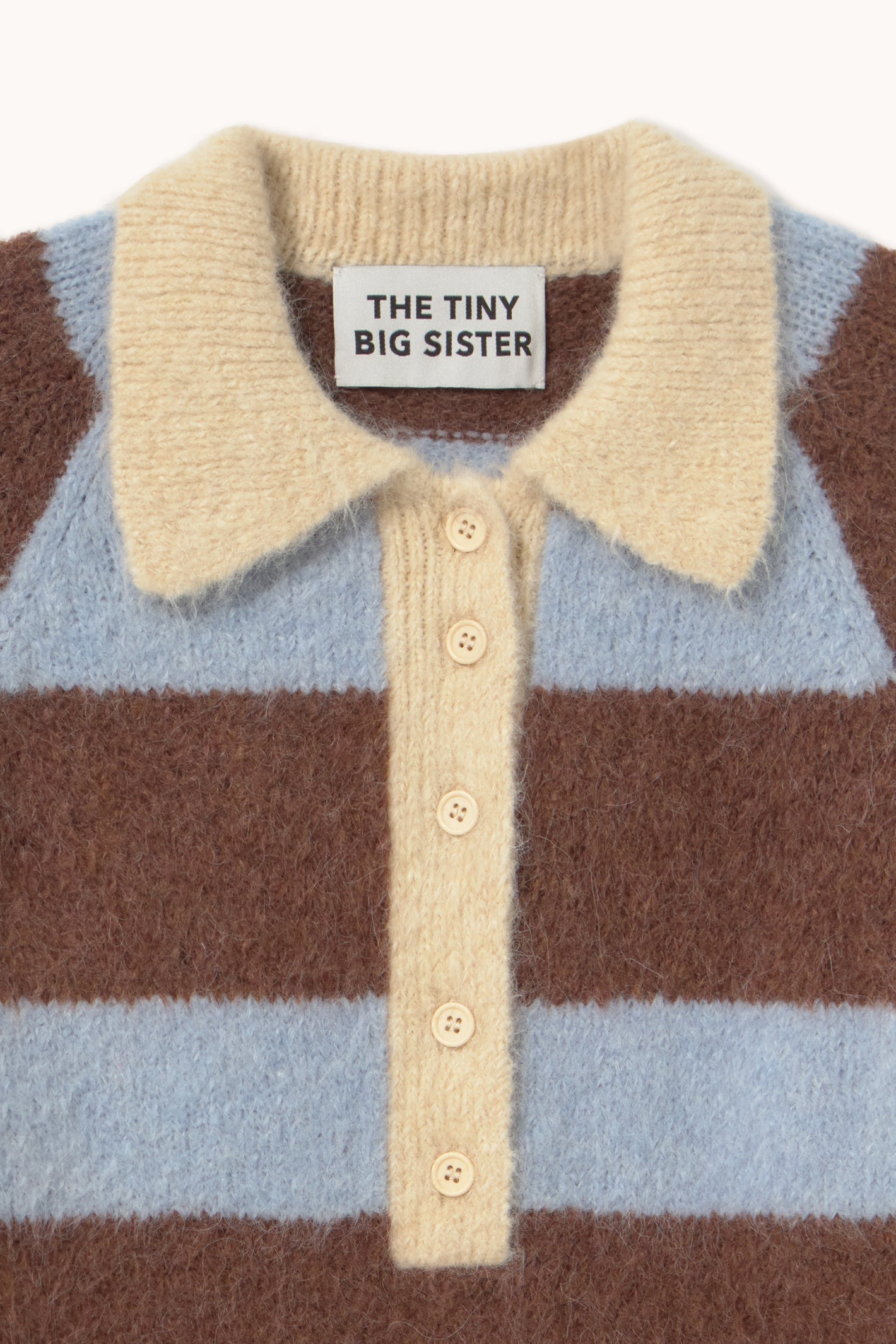 Tiny Big Sister Frank Striped Polo - Blue/Brown AW26-845