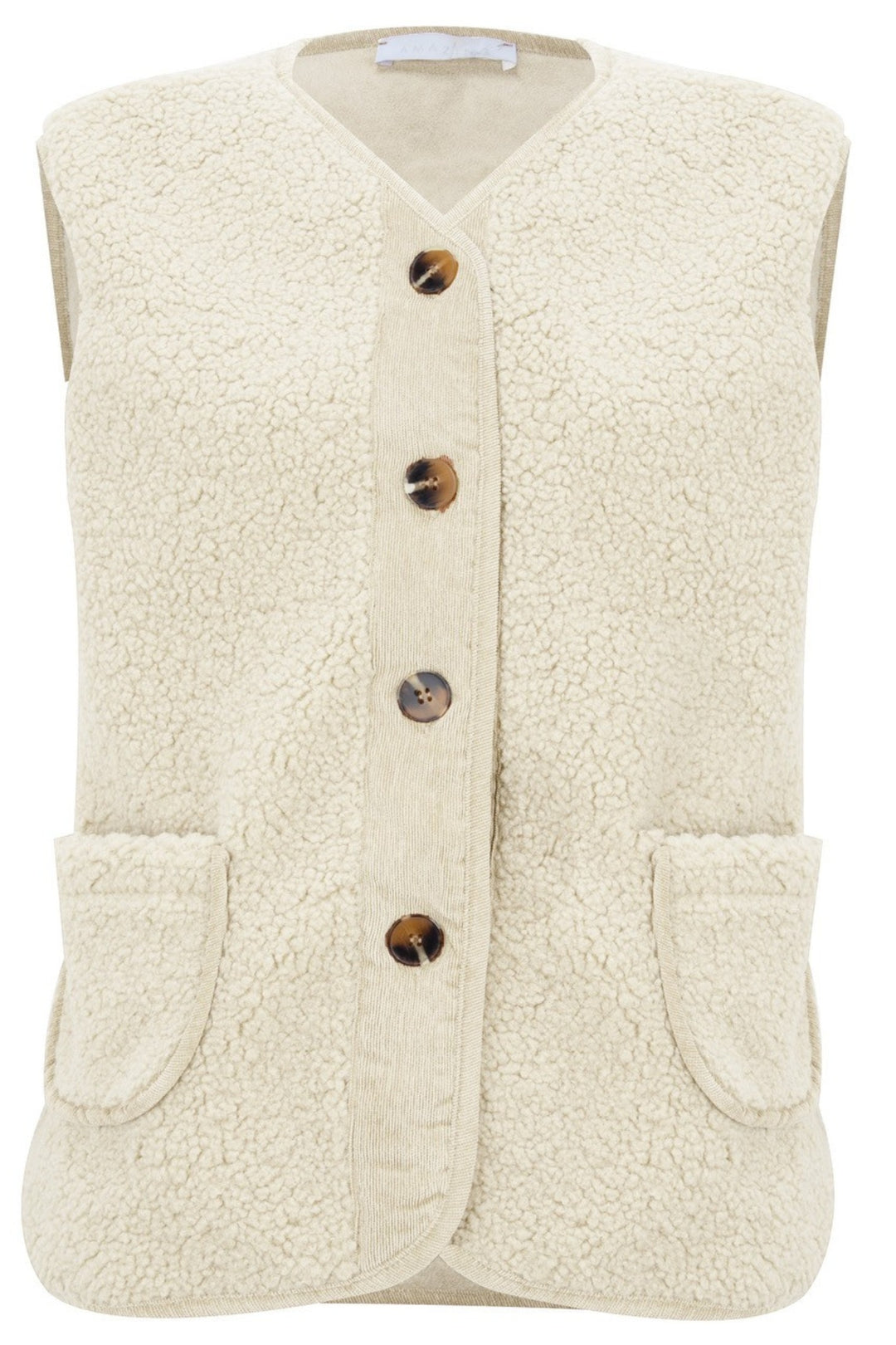 Amazing Woman Teddy Warm Borg Gilet - Cream
