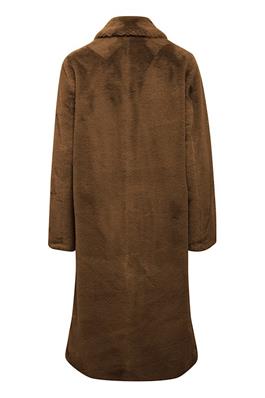 B.Young BYCALINO Chicory Coffee Faux Fur Coat Back View
