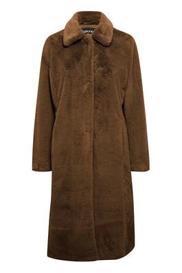 B.Young BYCALINO Chicory Coffee Faux Fur Coat Front View