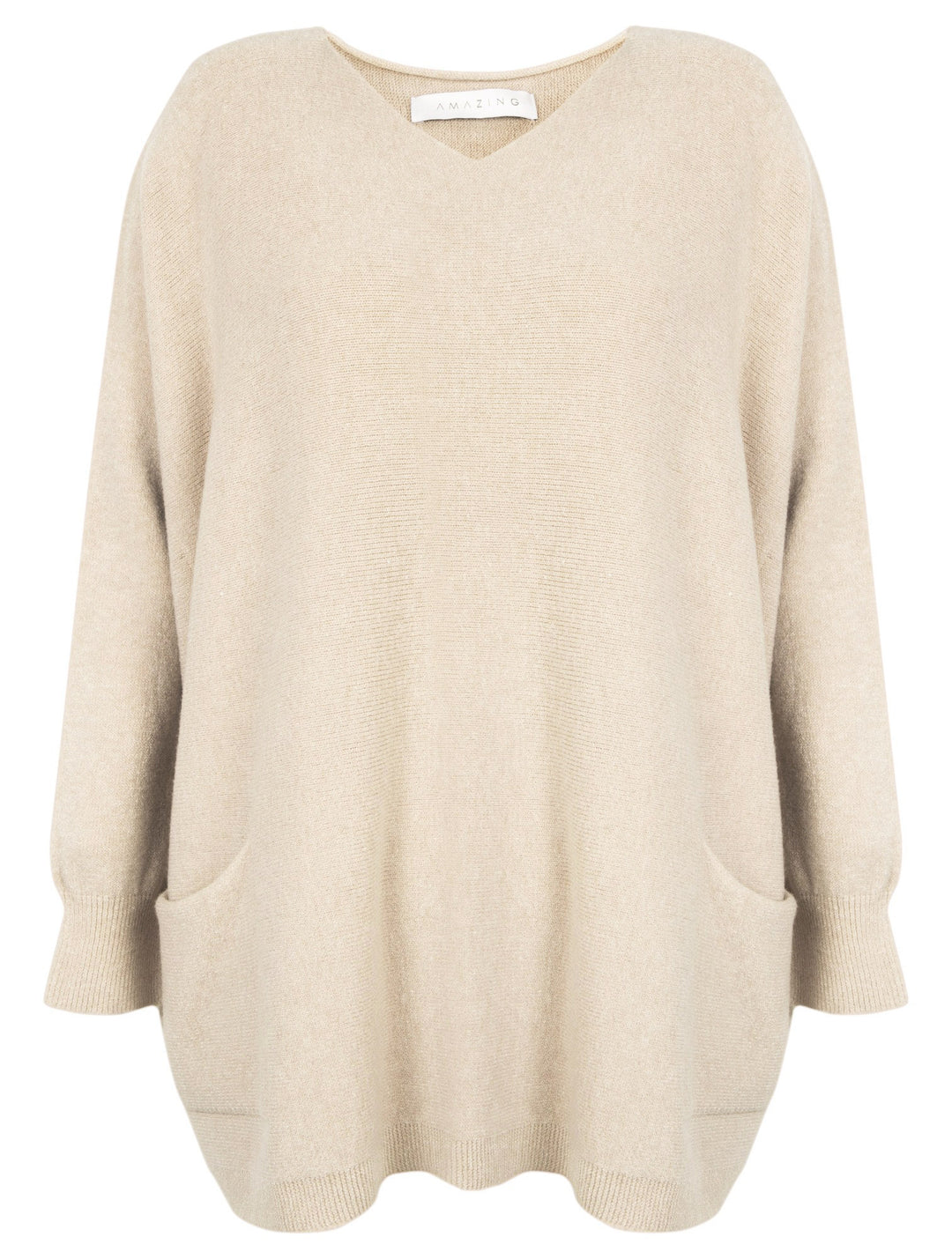 Amazing Woman Caryf  X 2 Pocket Oversize Round Neck Jumper