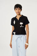 Woman wearing Fabienne Chapot Fin Jumper Black by Fabienne Chapot, shop Fabienne Chapot at Dotique.