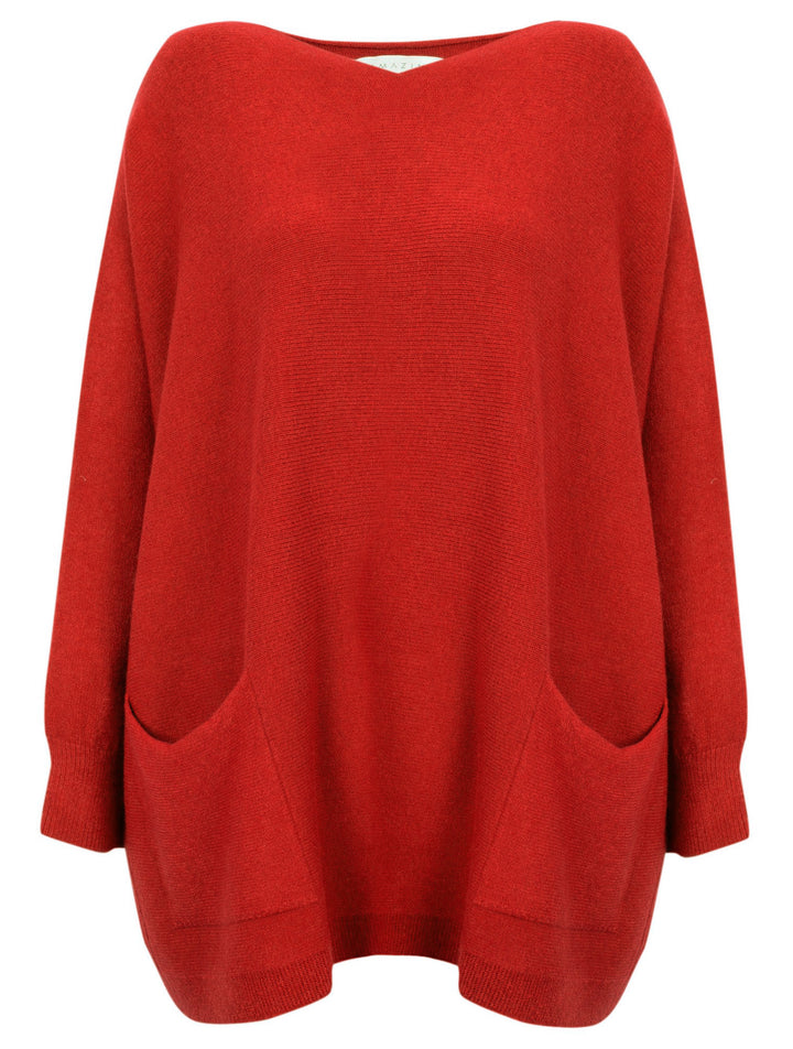 Amazing Woman Caryf  X 2 Pocket Oversize Round Neck Jumper