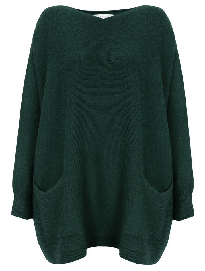 Amazing Woman Caryf  X 2 Pocket Oversize Round Neck Jumper