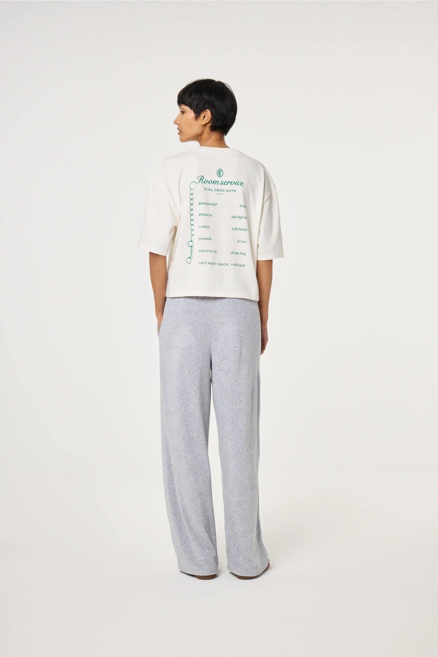 Model wearing Fabienne Chapot Benja T-shirt Cosy White/Green by Fabienne Chapot, shop the brand at Dotique