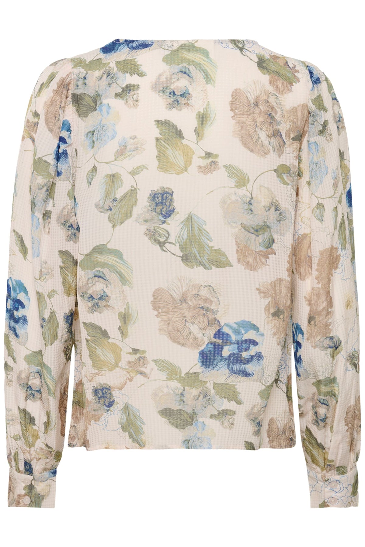 Shop Cream at Dotique – CRLucia Hailey Print with Blue blouse, back