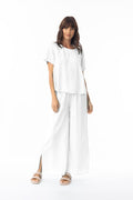 Shop Escape at Dotique – Lux 52706 white short-sleeve top, view 1