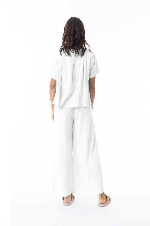 Shop Escape at Dotique – Lux 52706 white short-sleeve top, view 2