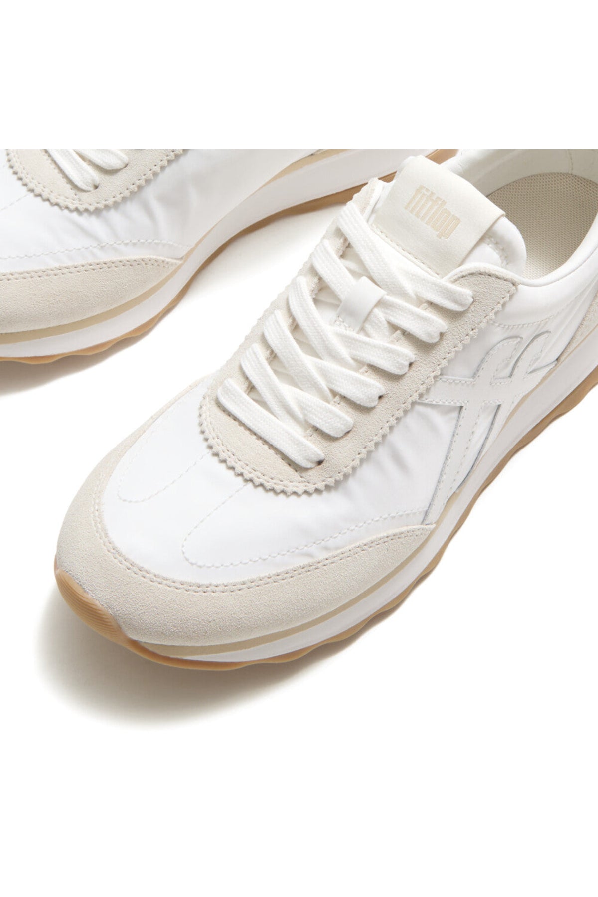 Retro-Q FF Fabric/Suede Trainers Urban White Mix - view 3, Shop FitFlop at Dotique