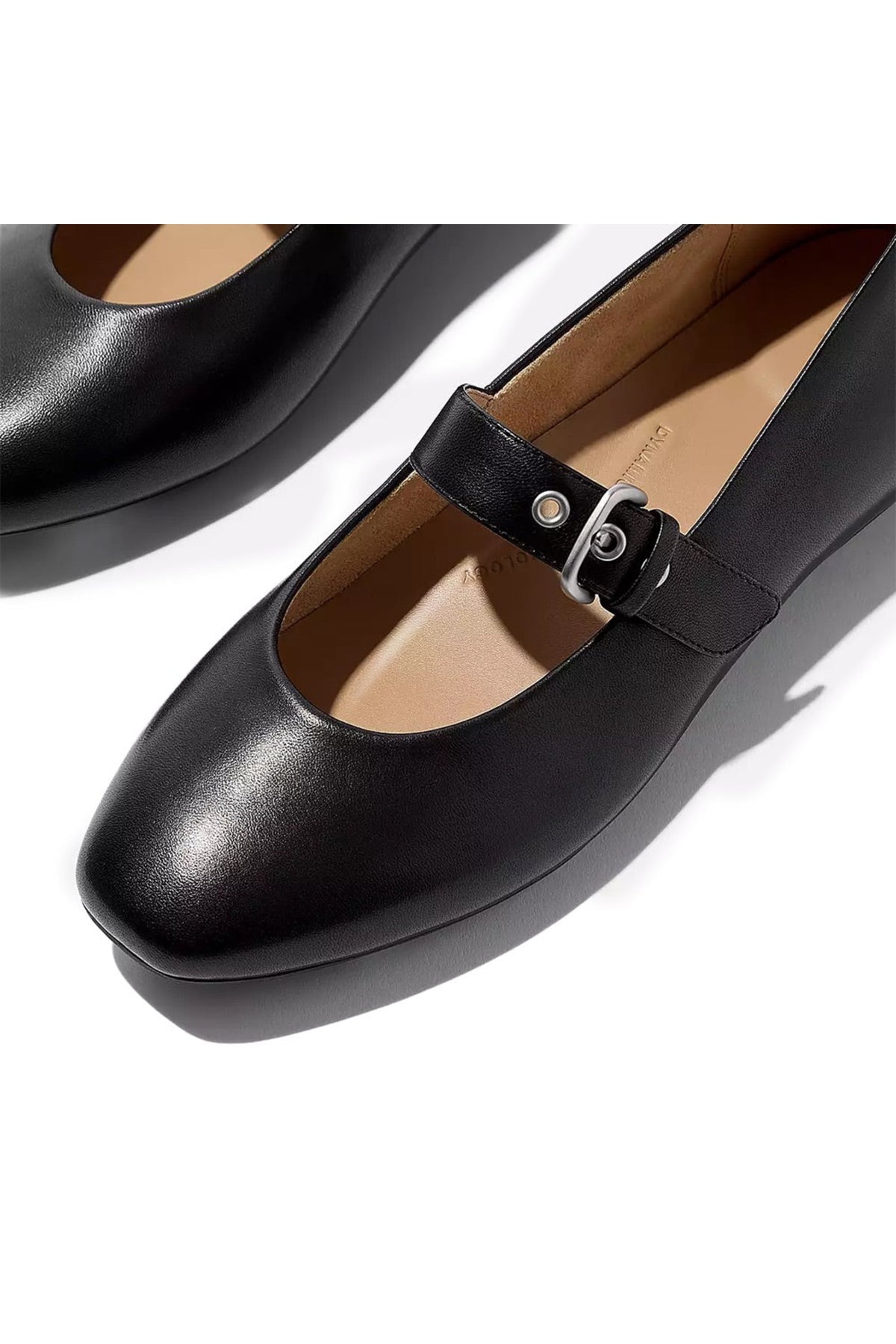 Delicato Leather Mary Janes All Black - view 3, Shop FitFlop at Dotique
