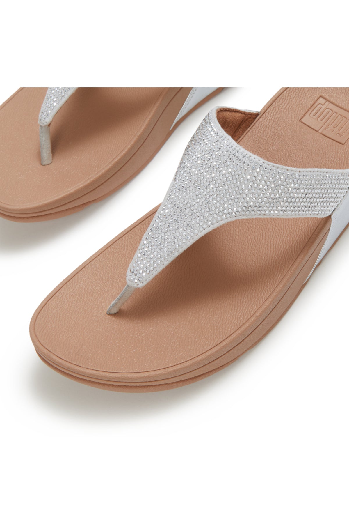 Lulu Crystal Embellished Toepost Steeled Silver - Shop FitFlop at Dotique