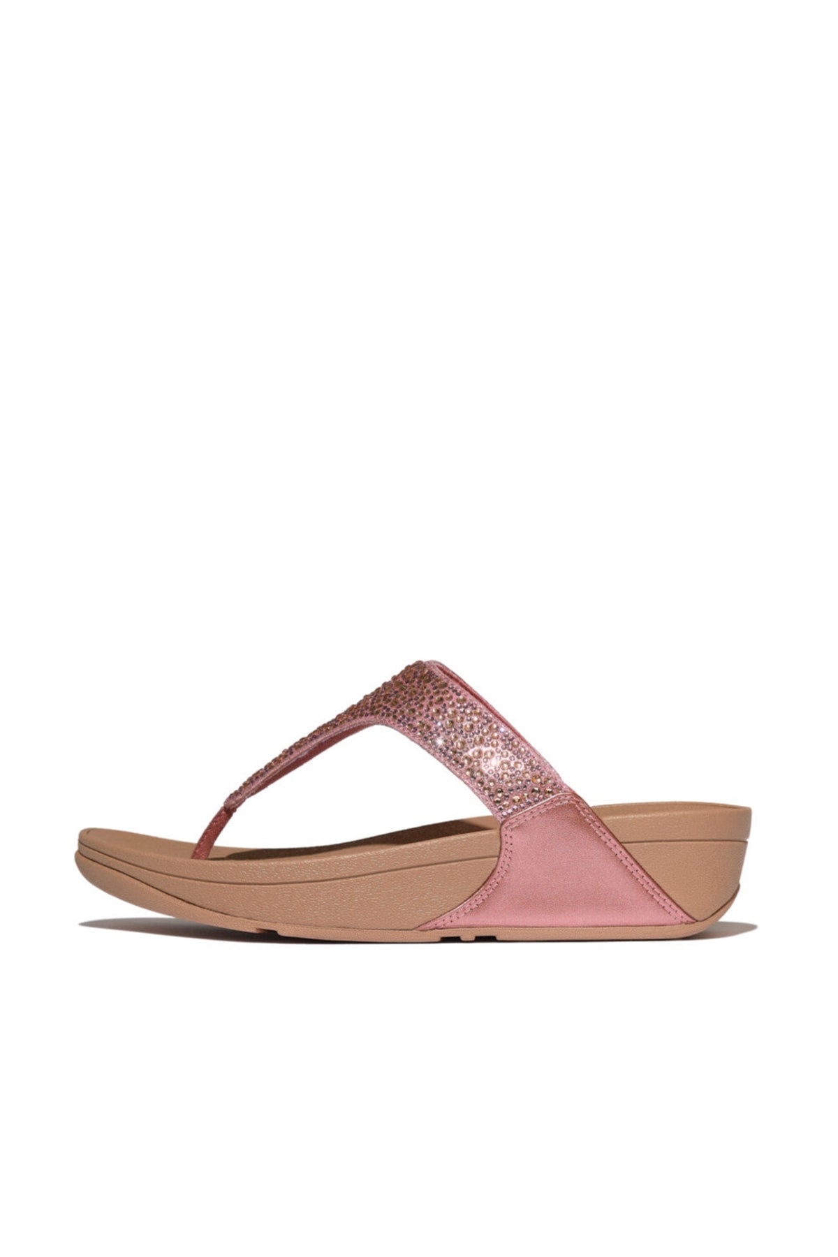 Lulu Crystal Mix Metallic Toe Post Rust Rose - view 2, Shop FitFlop at Dotique