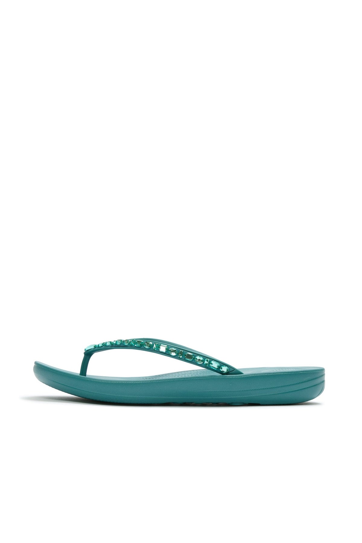 Iqushion Multi-Crystal Flip-Flops Teal - view 2, Shop FitFlop at Dotique