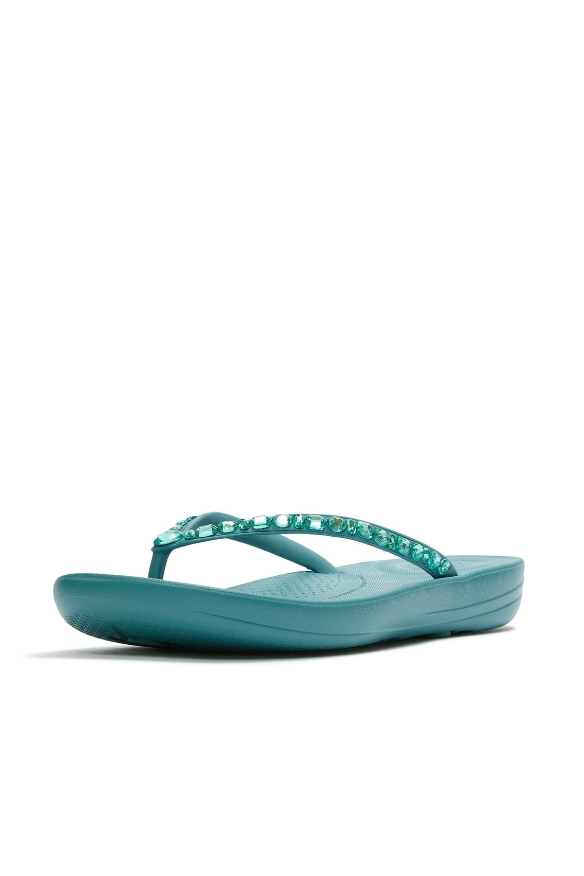 Iqushion Multi-Crystal Flip-Flops Teal - view 3, Shop FitFlop at Dotique