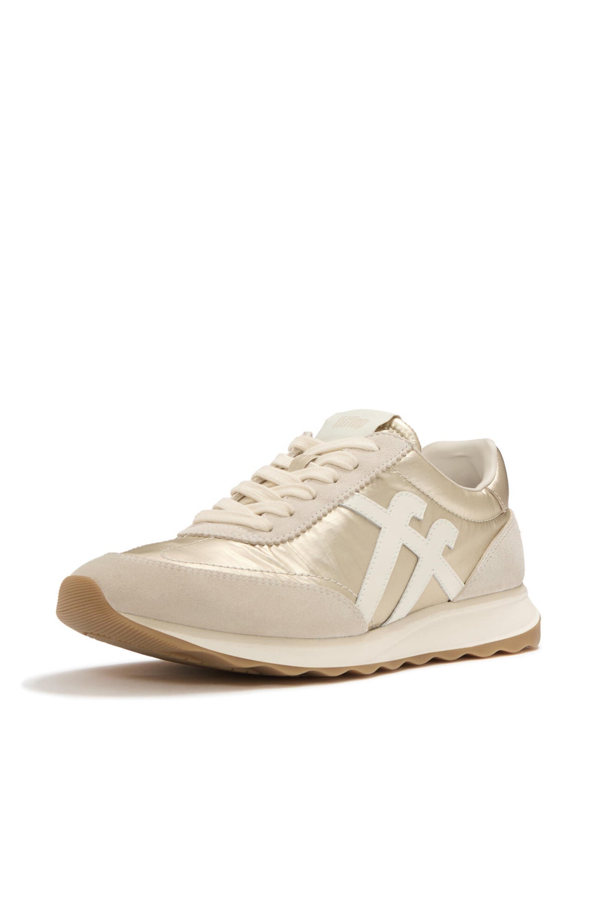 Retro-Q FF Metallic Fabric/Suede Trainers Plantino - Shop FitFlop at Dotique