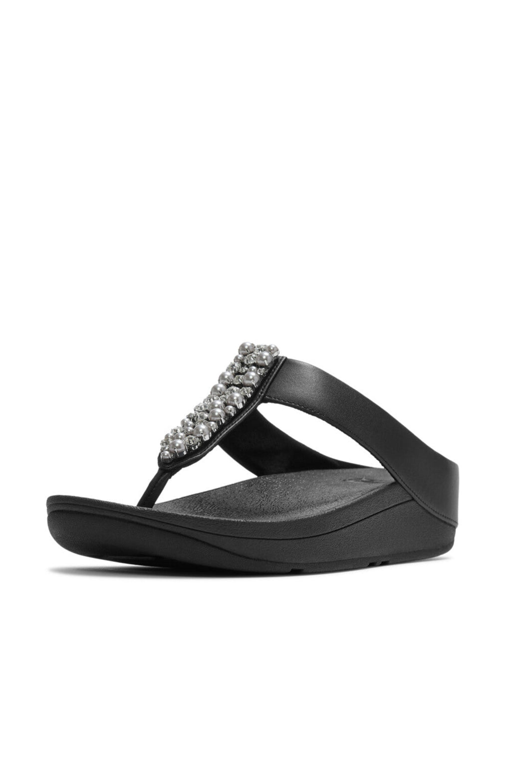 Fino Pearls and Crystal Toepost Black - view 2, Shop FitFlop at Dotique