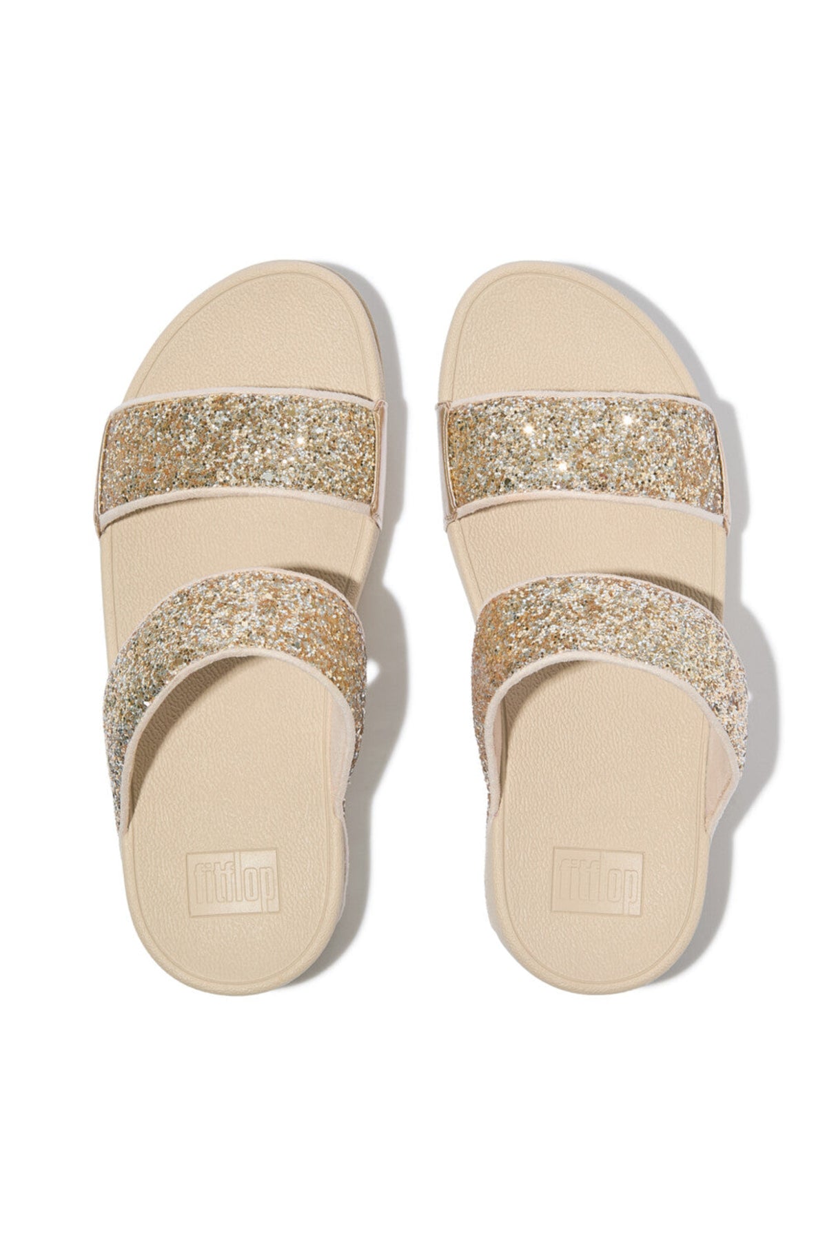 Lulu Multi-Tonal Glitter Slides Plantino/Silver - view 2, Shop FitFlop at Dotique