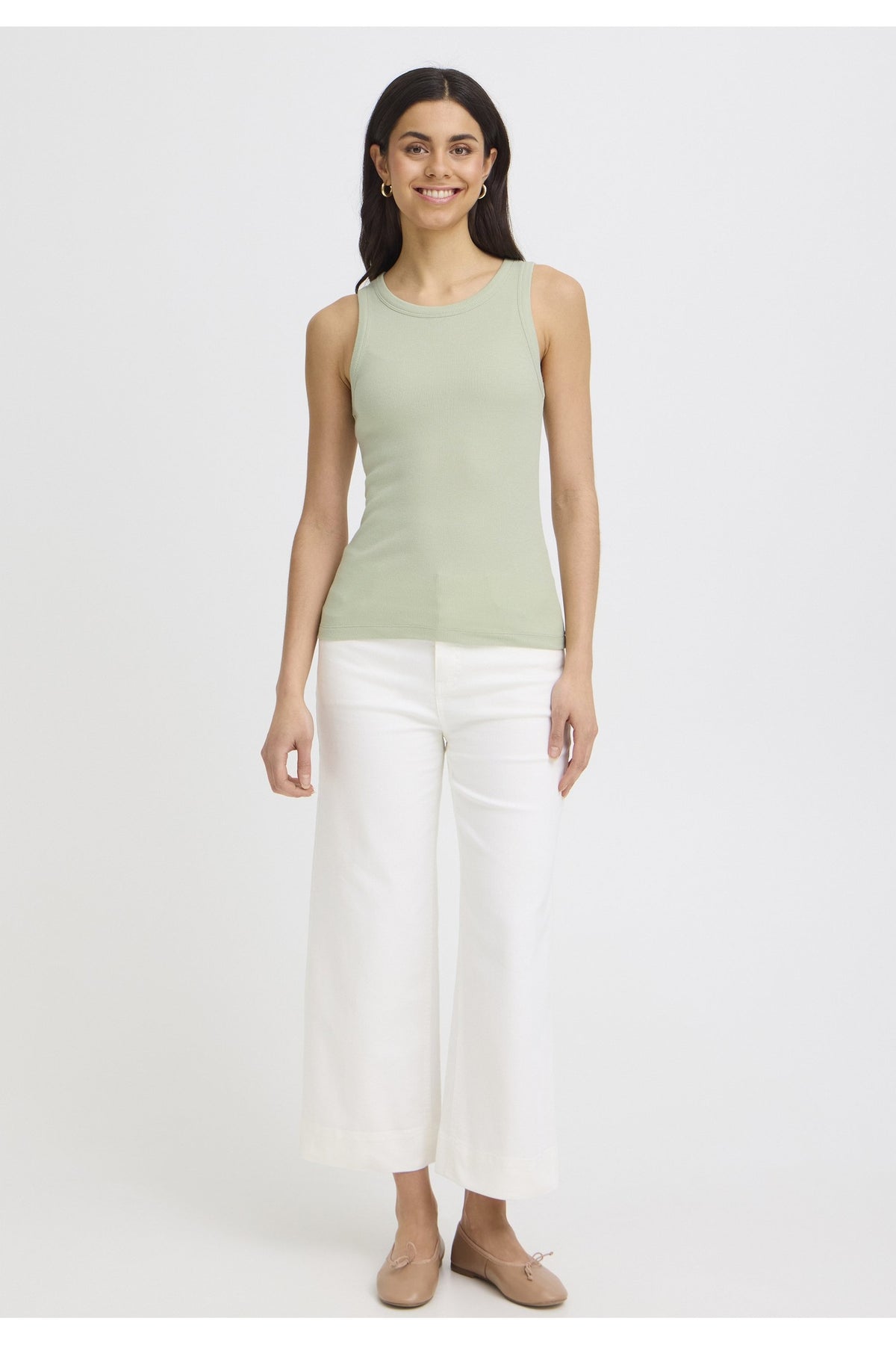 Fransa 20612012 FRHIZAMOND Top Desert Sage - view 3, Shop Fransa at Dotique