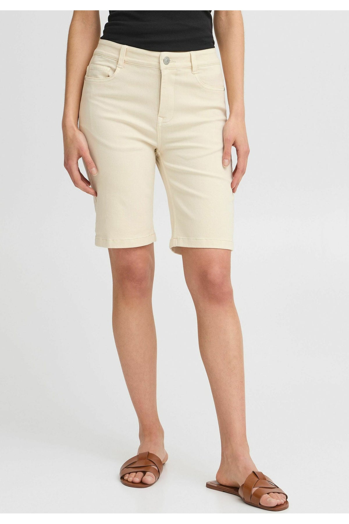 Fransa 20614450 FRLUXE ELLI Shorts Moonbeam - view 2, Shop Fransa at Dotique