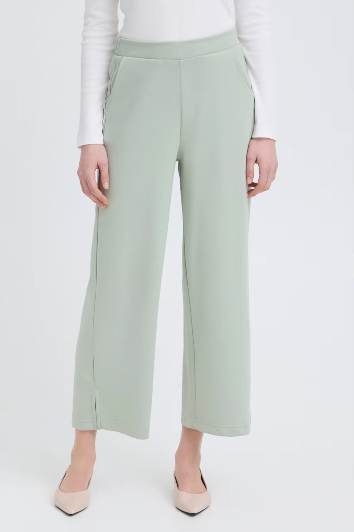 Fransa 20615493 FRAURORA Trousers Desert Sage - view 1, Shop Fransa at Dotique