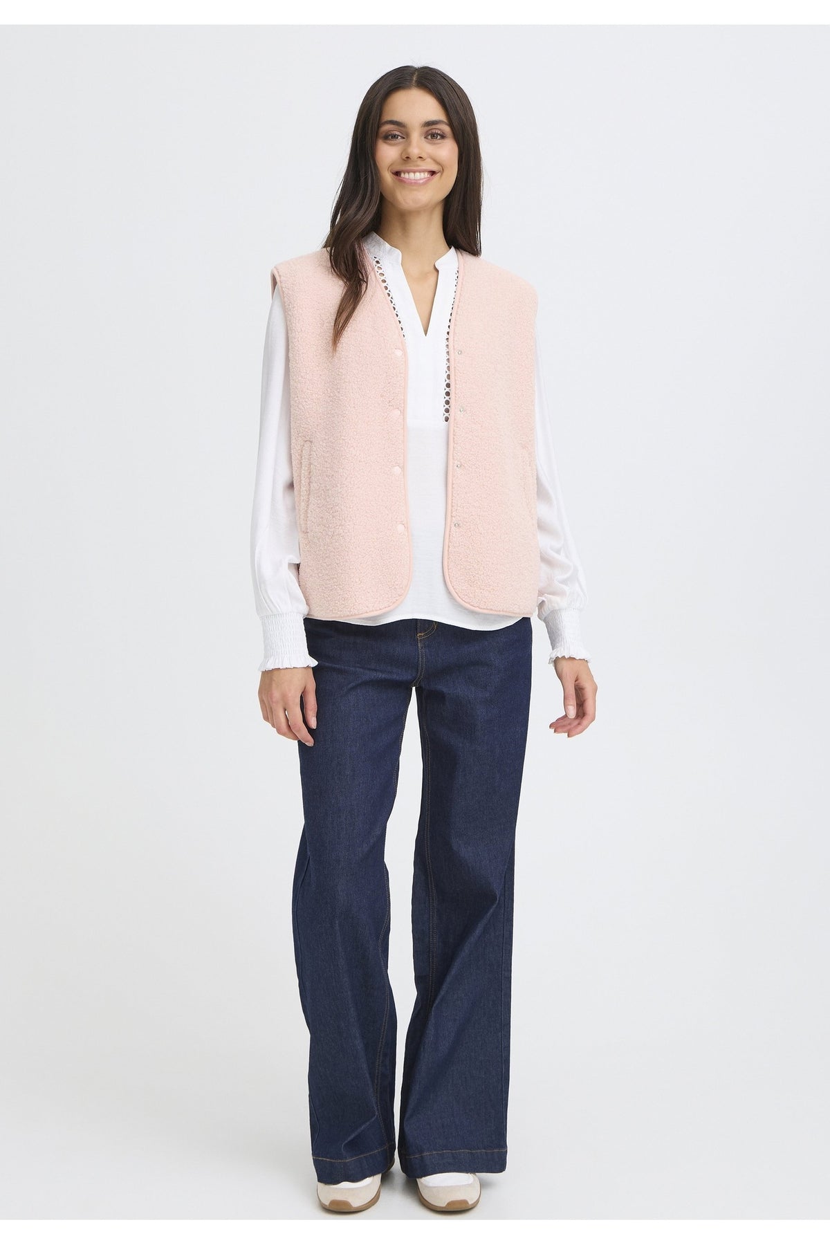 Fransa 20617286 FRGWYNNE Waistcoat Rose Smoke - view 2, Shop Fransa at Dotique