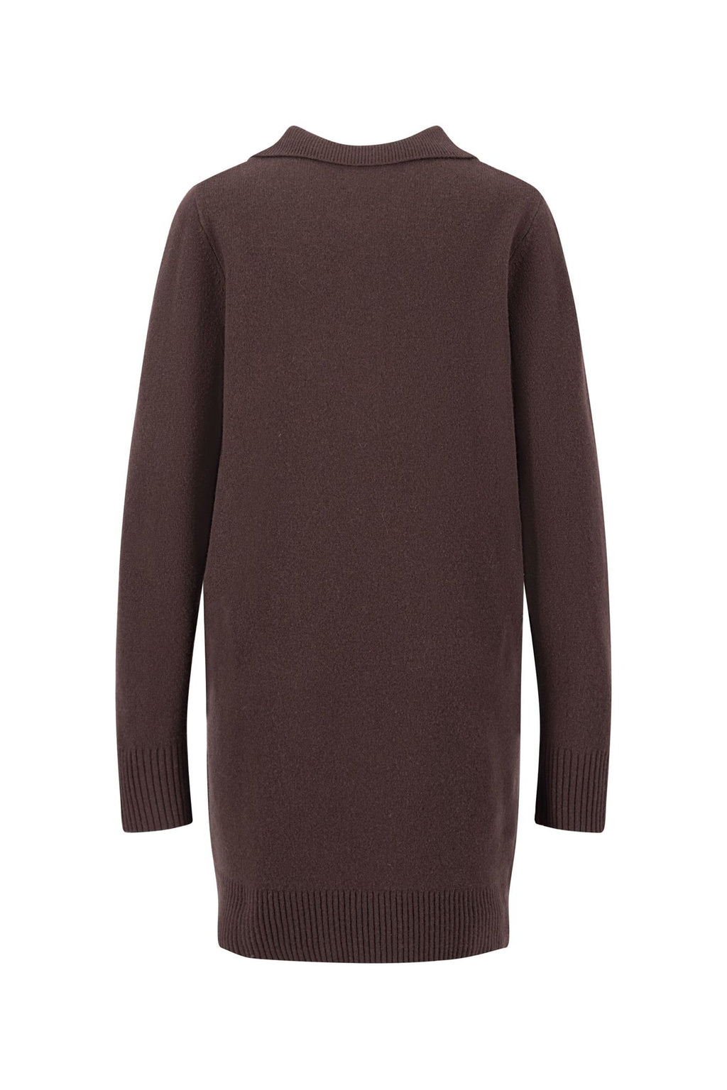 Fynch Hatton 2609 7448 Merino Wool Polo Neck Dress Espresso — view 6. Shop Fynch Hatton at Dotique