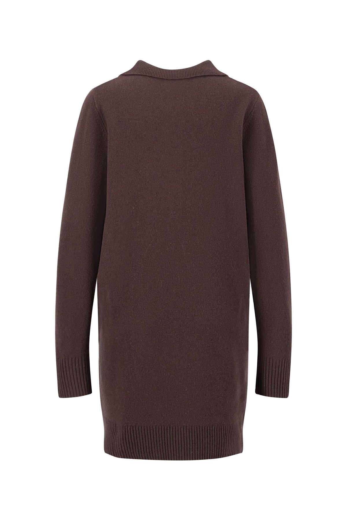 Fynch Hatton 2609 7448 Merino Wool Polo Neck Dress Espresso — view 6. Shop Fynch Hatton at Dotique