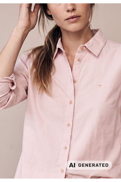 Fynch Hatton 2614 1915 Oxford Cotton Blouse Silky Rose — view 1. Shop Fynch Hatton at Dotique