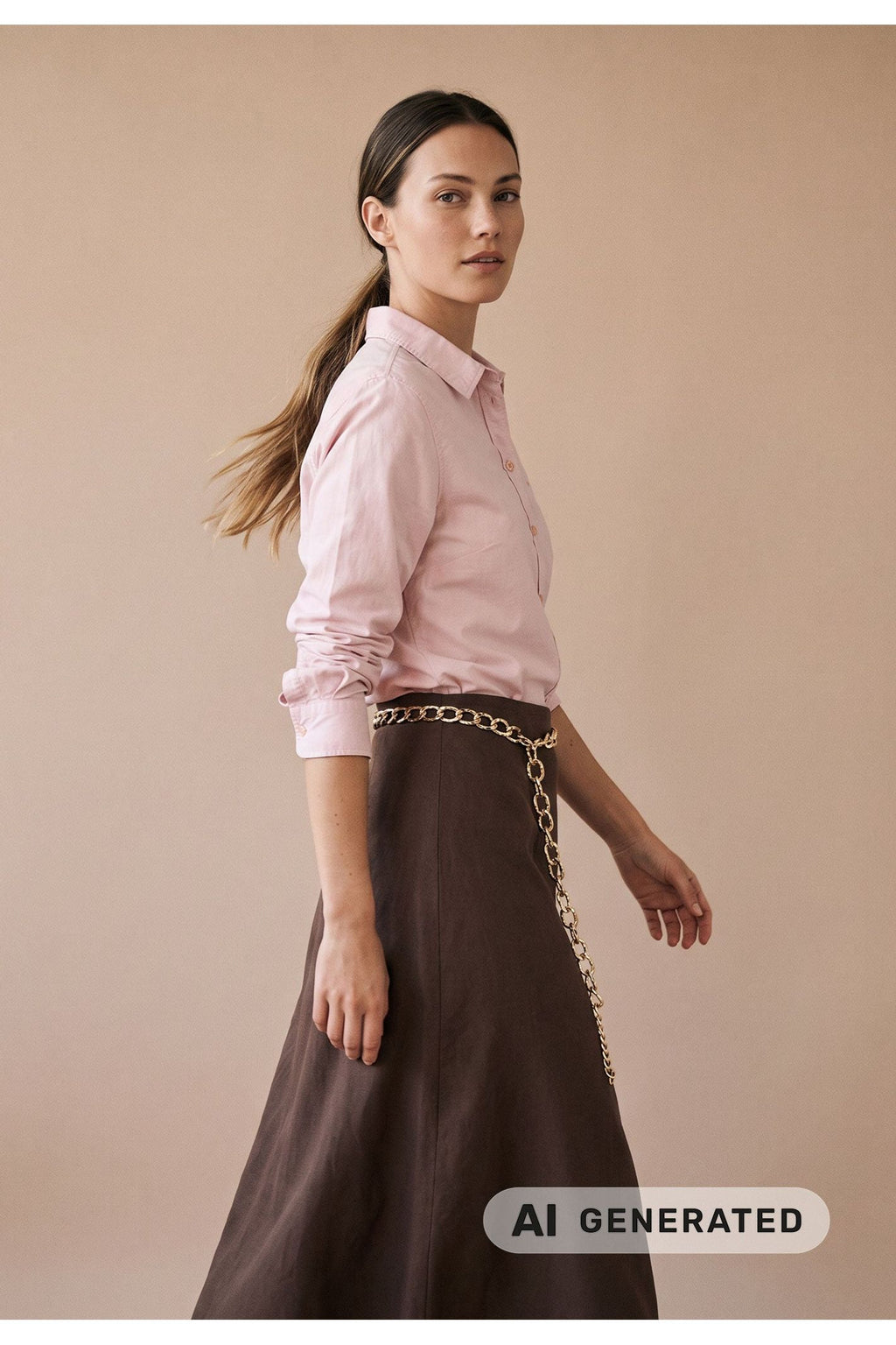 Fynch Hatton 2614 1915 Oxford Cotton Blouse Silky Rose — view 3. Shop Fynch Hatton at Dotique