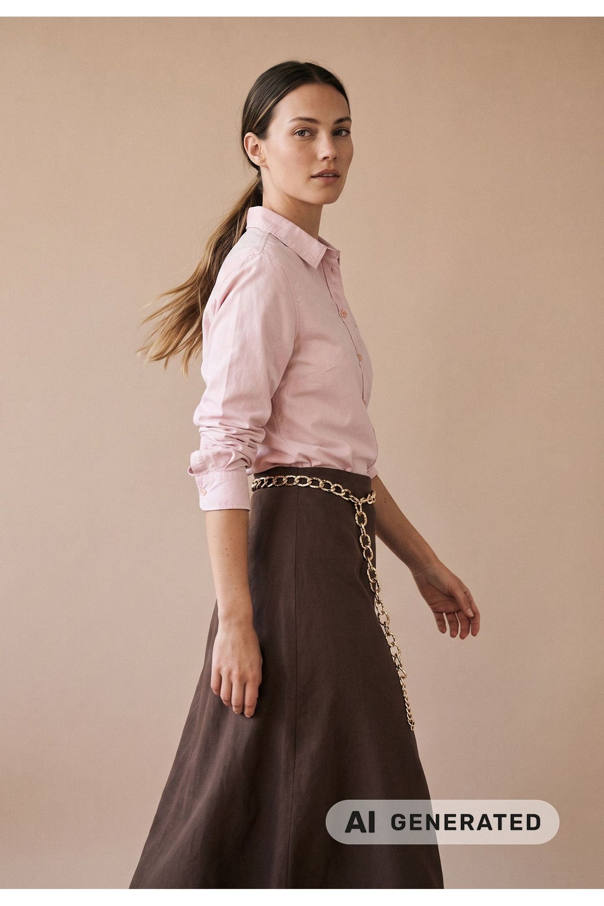 Fynch Hatton 2614 1915 Oxford Cotton Blouse Silky Rose — view 3. Shop Fynch Hatton at Dotique