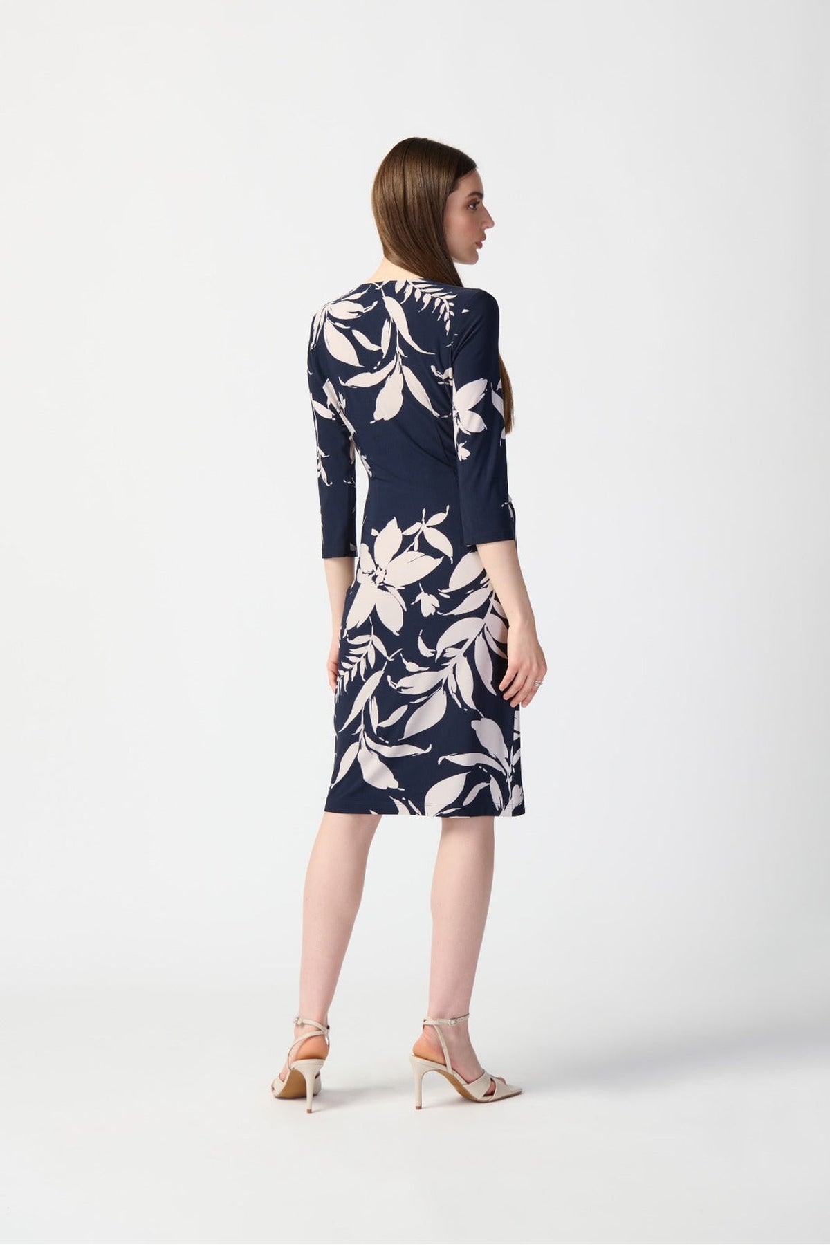 Shop Joseph Ribkoff at Dotique – 241056 Floral Print Silky Knit Wrap Dress, additional view 4