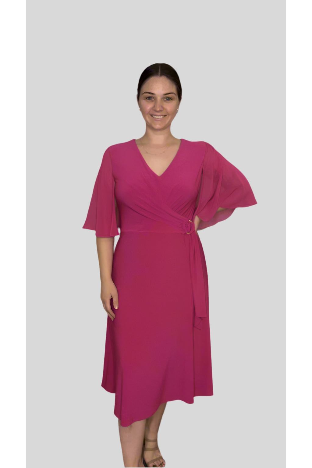 Shop Joseph Ribkoff at Dotique – 242730 Shocking Pink Dress, additional view 1
