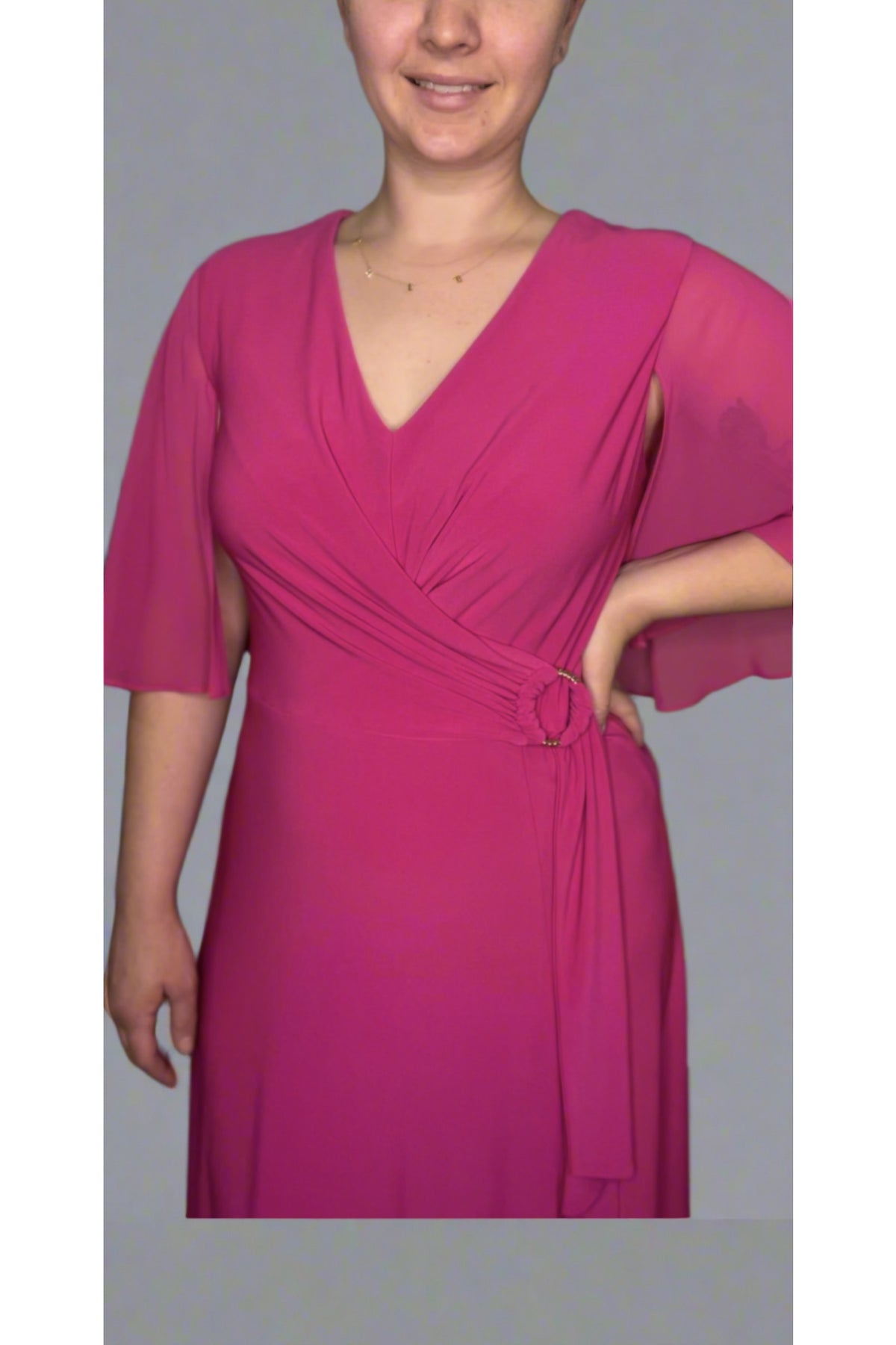 Shop Joseph Ribkoff at Dotique – 242730 Shocking Pink Dress, additional view 4