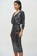 Shop Joseph Ribkoff at Dotique – 244033 Black Sequins Sheath Dress, additional view 1
