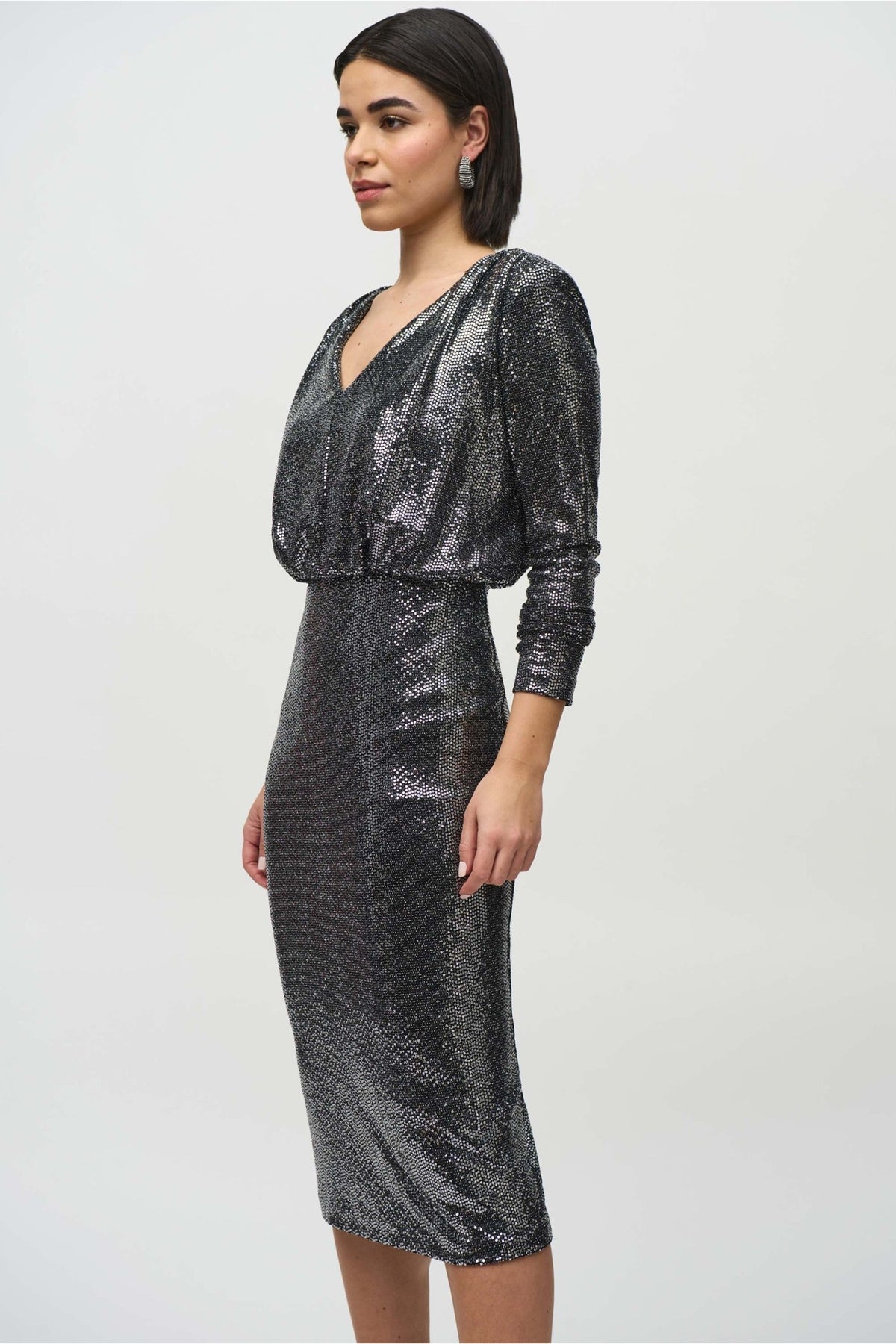 Shop Joseph Ribkoff at Dotique – 244033 Black Sequins Sheath Dress, additional view 1