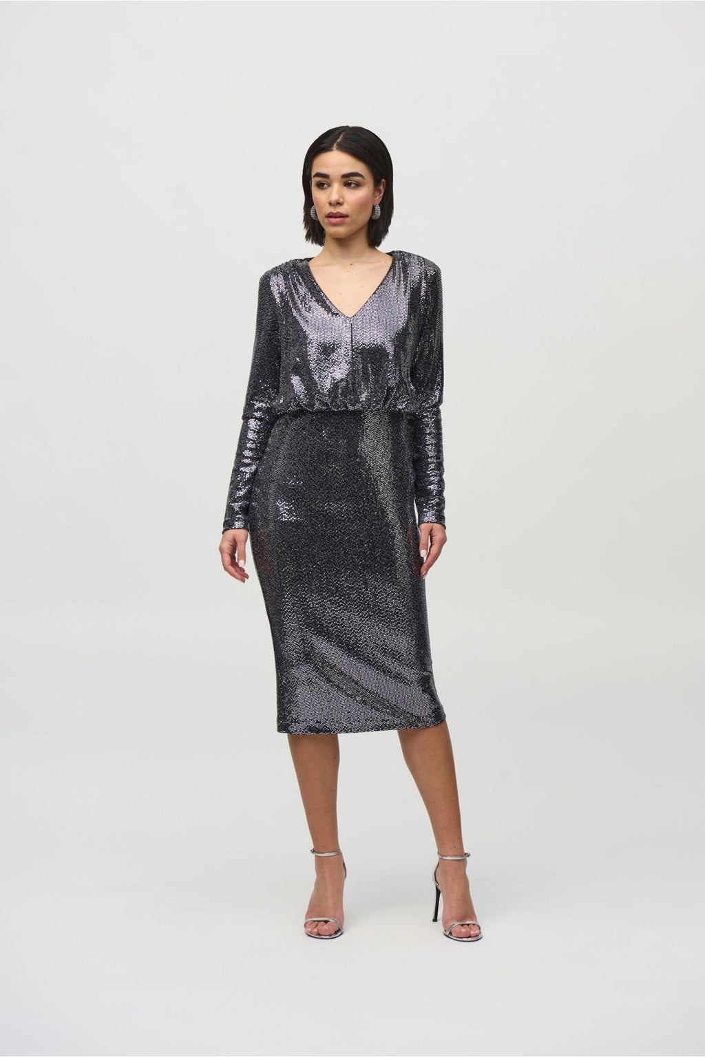 Shop Joseph Ribkoff at Dotique – 244033 Black Sequins Sheath Dress, additional view 2