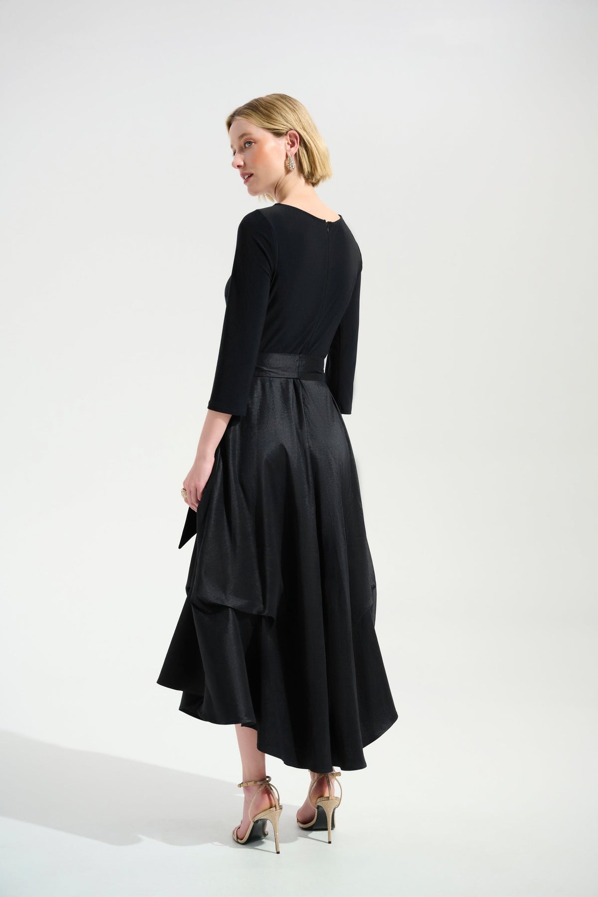 Shop Joseph Ribkoff at Dotique – 261720 Signature | Stretch Taffeta Fit And Flare Dress With Silky Knit Bodice, additional view 2